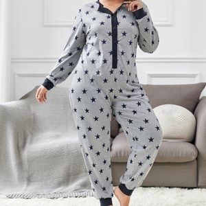 All over star one piece pajamas, never worn